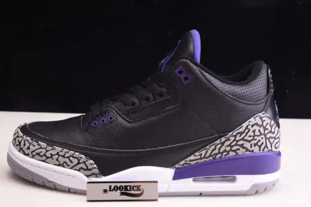 Cheap Air 3 Retro Black Court Jordan Purple CT8532-050 0510